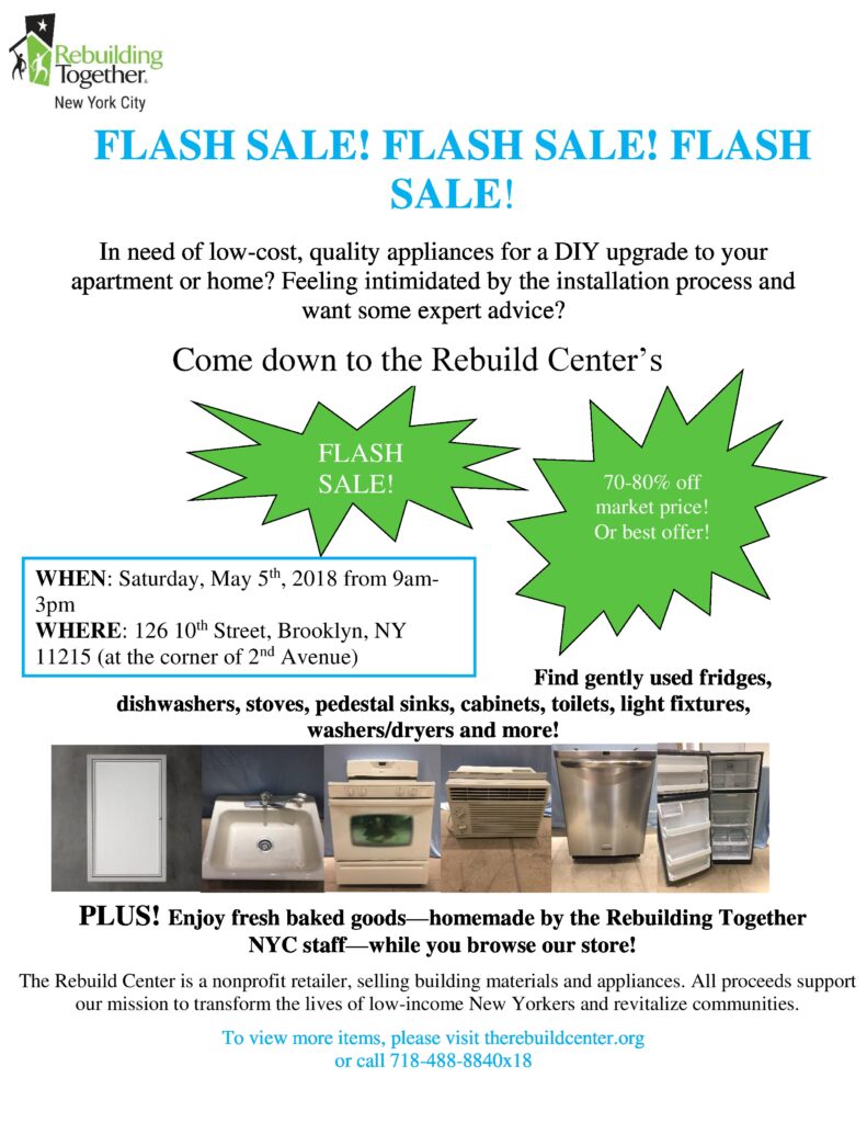 Rebuilding Together NYC Flash Sale! (Gently Used Home Appliances for a Good Cause) Park Slope